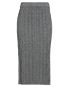 Siste's Woman Midi Skirt Charcoal Size Xs Acrylic, Wool, Viscose, Alpaca Wool In Gray