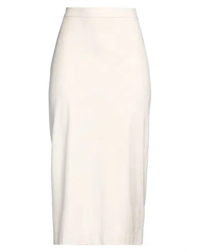 Siste's Woman Midi Skirt Cream Size Xs Polyester, Elastane In White