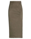 Siste's Woman Midi Skirt Military Green Size Xs Polyester, Elastane In Green