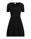 Siste's Woman Mini Dress Black Size M Viscose, Polyester, Polyamide In Black