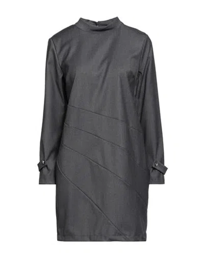 Siste's Woman Mini Dress Lead Size S Polyester, Viscose, Elastane In Grey