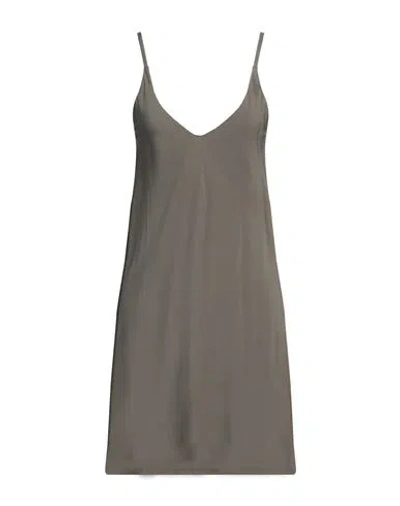 Siste's Woman Mini Dress Military Green Size S Viscose In Gray