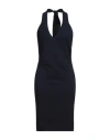 Siste's Woman Mini Dress Navy Size L Polyester, Elastane