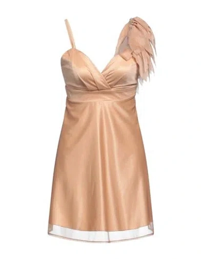 Siste's Woman Mini Dress Sand Size S Polyester, Elastane In Beige