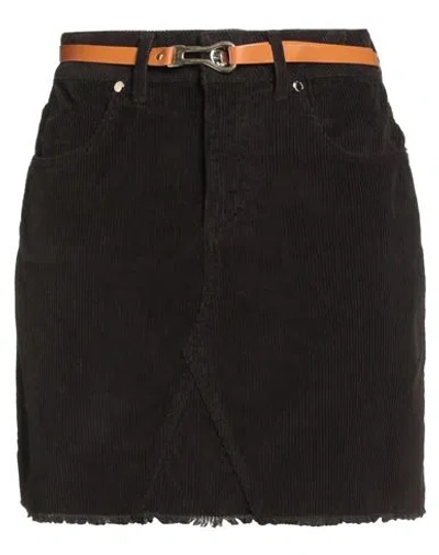 Siste's Woman Mini Skirt Chocolate Brown Size 10 Cotton, Elastane