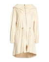 Siste's Woman Overcoat & Trench Coat Cream Size M Polyester, Elastane In White