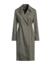 Siste's Woman Overcoat & Trench Coat Dark Green Size S Cotton, Elastane In Green