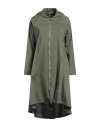 Siste's Woman Overcoat & Trench Coat Military Green Size S Cotton, Polyamide, Elastane