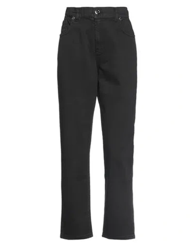 Siste's Woman Pants Black Size 8 Cotton, Elastane