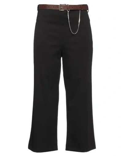 Siste's Woman Pants Black Size M Cotton, Polyester, Elastane