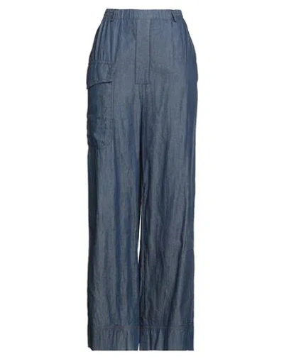 Siste's Woman Pants Blue Size L Cotton