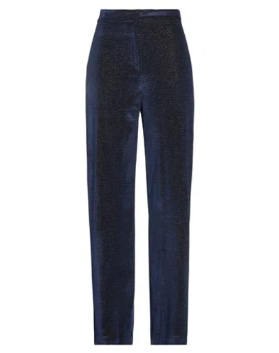 Siste's Woman Pants Blue Size L Polyester, Elastane