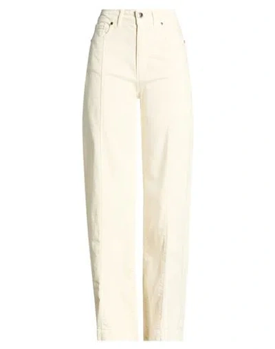 Siste's Woman Pants Cream Size 10 Cotton, Elastane In Neutral