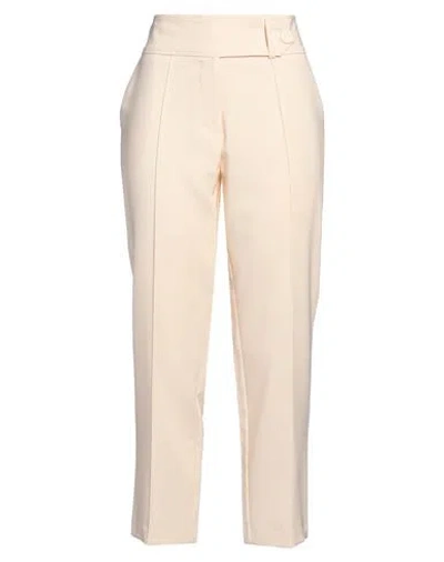Siste's Woman Pants Cream Size M Polyester, Elastane In White