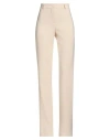 Siste's Woman Pants Cream Size L Polyester, Elastane In White