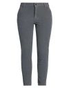 Siste's Woman Pants Lead Size 12 Cotton, Elastane In Gray