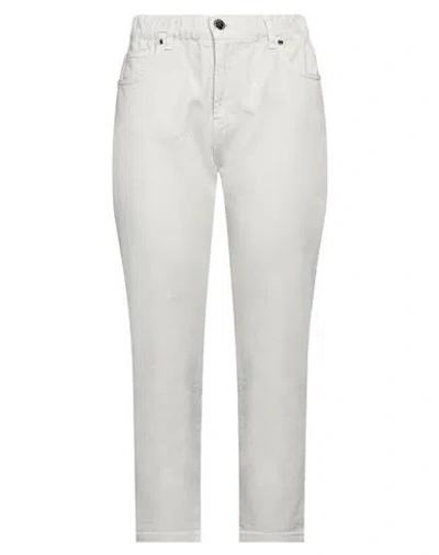 Siste's Woman Pants Light Grey Size 10 Cotton, Elastane