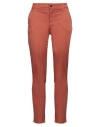 Siste's Woman Pants Rust Size 12 Cotton, Elastane In Red