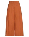 Siste's Woman Pants Rust Size L Cotton, Elastane In Red