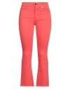 Siste's Woman Pants Tomato Red Size 6 Cotton, Elastane