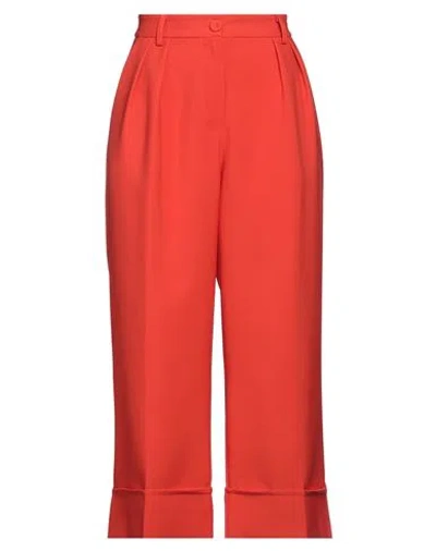 Siste's Woman Pants Tomato Red Size S Polyester, Elastane