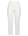 Siste's Woman Pants White Size L Ramie, Polyamide, Elastane In White