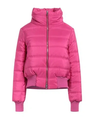 Siste's Woman Puffer Fuchsia Size S Polyester, Cotton In Pink