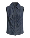 Siste's Woman Shirt Blue Size M Cotton In Blue