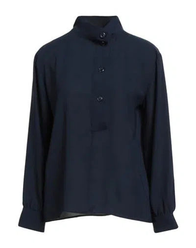 Siste's Woman Shirt Midnight Blue Size L Polyester, Elastane