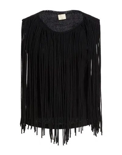 Siste's Woman Sweater Black Size M Acrylic, Viscose, Wool, Alpaca Wool