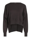 Siste's Woman Sweater Dark Brown Size L Viscose, Pbt - Polybutylene Terephthalate, Nylon In Brown