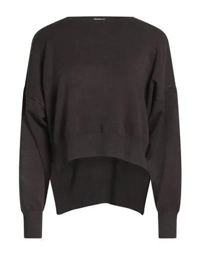 Siste's Woman Sweater Dark Brown Size L Viscose, Pbt - Polybutylene Terephthalate, Nylon