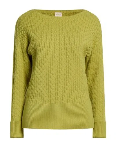Siste's Woman Sweater Lime Green Size M Viscose, Pbt - Polybutylene Terephthalate, Nylon