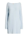 Siste's Woman Sweater Sky Blue Size L Viscose, Polyester, Polyamide