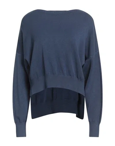 Siste's Woman Sweater Slate Blue Size S Viscose, Pbt - Polybutylene Terephthalate, Nylon