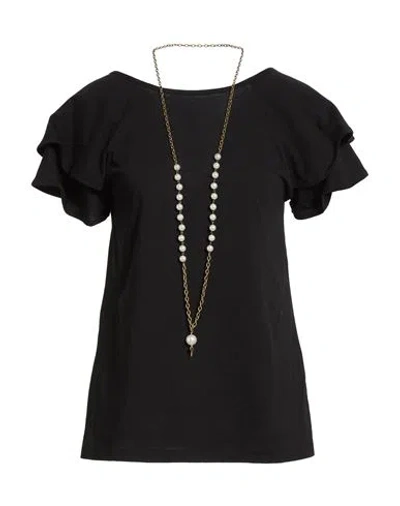 Siste's Woman T-shirt Black Size L Cotton