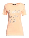 Siste's Woman T-shirt Salmon Pink Size L Cotton