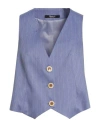 Siste's Woman Tailored Vest Blue Size L Polyester, Elastane, Viscose