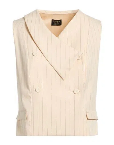 Siste's Woman Tailored Vest Cream Size M Nylon, Elastane In Neutral