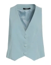 Siste's Woman Tailored Vest Sky Blue Size L Polyester, Elastane In Blue