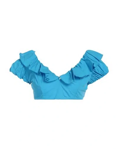 Siste's Woman Top Azure Size S/m Cotton In Blue