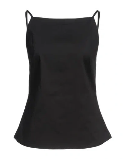Siste's Woman Top Black Size L Cotton, Elastane In Black