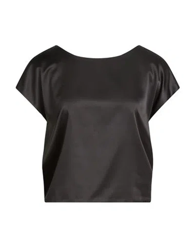 Siste's Woman Top Black Size L Polyester, Elastane In Gray