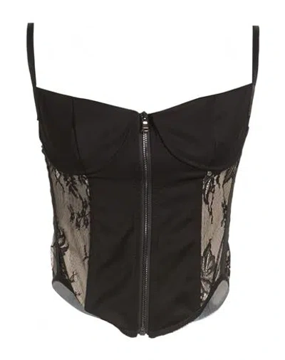 Siste's Woman Top Black Size M Polyester, Viscose, Elastane
