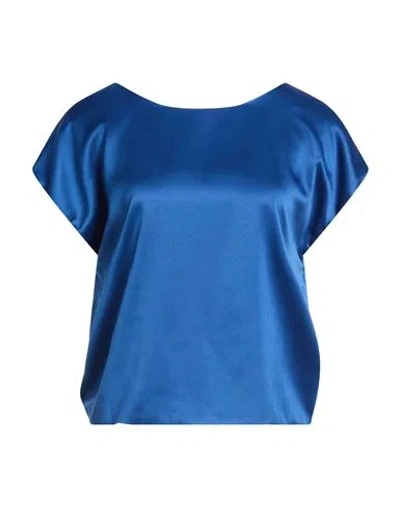 Siste's Woman Top Blue Size M Polyester, Elastane