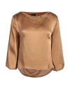 Siste's Woman Top Brown Size L Acetate, Silk