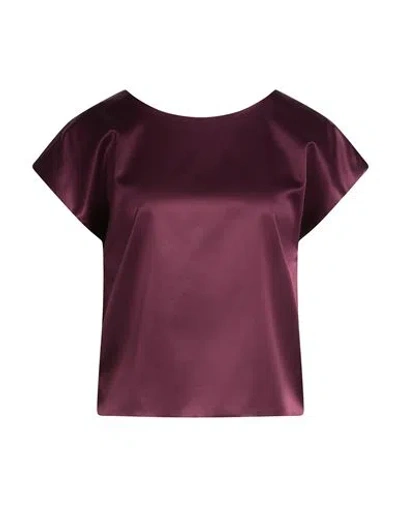 Siste's Woman Top Burgundy Size M Polyester, Elastane