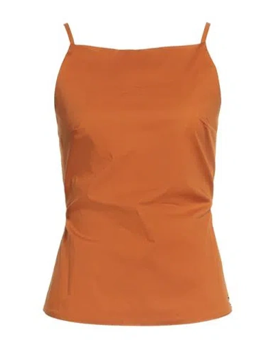 Siste's Woman Top Camel Size M Cotton, Elastane In Beige