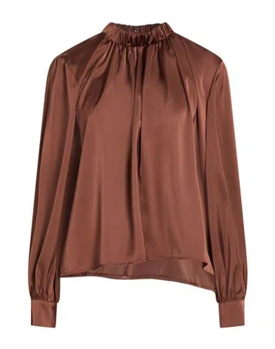 Siste's Woman Top Dark Brown Size L Recycled Polyester, Polyester