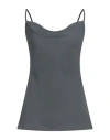 Siste's Woman Top Gunmetal Size L Polyester In Gray